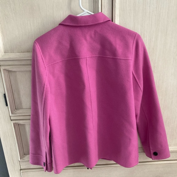Vintage Wool Coat Pink Merino Jacket Well Made Preppy bubblegum pink toggle - Picture 3 of 5